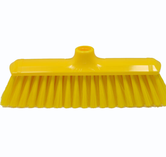 BALAI 290 MM 1/2 DUR, FIBRE POLYESTER COULEUR JAUNE, SUPPORT POLYPROPYLENE