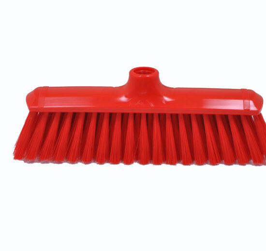 BALAI 290 MM 1/2 DUR, FIBRE POLYESTER COULEUR ROUGE, SUPPORT POLYPROPYLENE