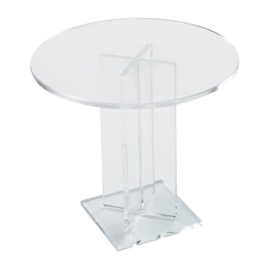 PIED DE PRESENTATION ROND TRANSPARENT EN PLEXI