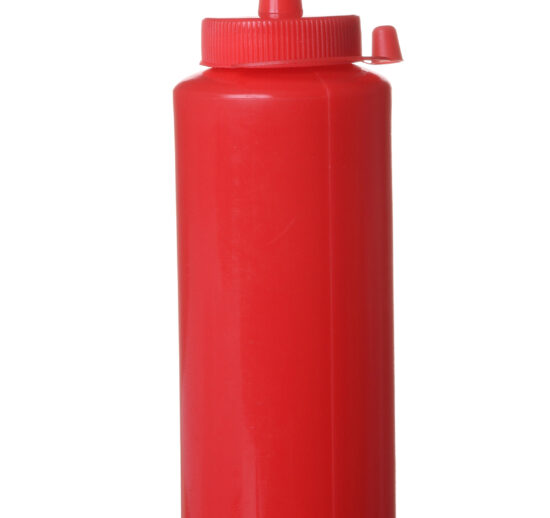 FLACON DISTRIBUTEUR PLASTIQUE ROUGE 0.70 LITRES