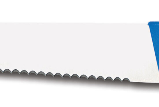 COUTEAU A POISSON CRANTE L-300 MM MANCHE BLEU SURMOULE