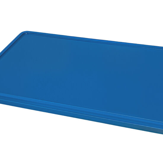 PLAQUE DE DECOUPE GN 1/2 BLEU POLYETHYLENE HD500 - AVEC RIGOLES ET PATINS ANTIDERAPANTS