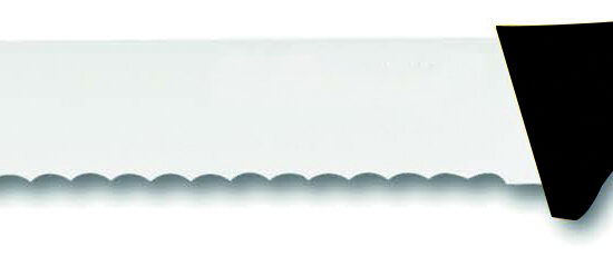 COUTEAU SCIE A ENTREMET CRANTE INOX BOUT ROND 330 MM