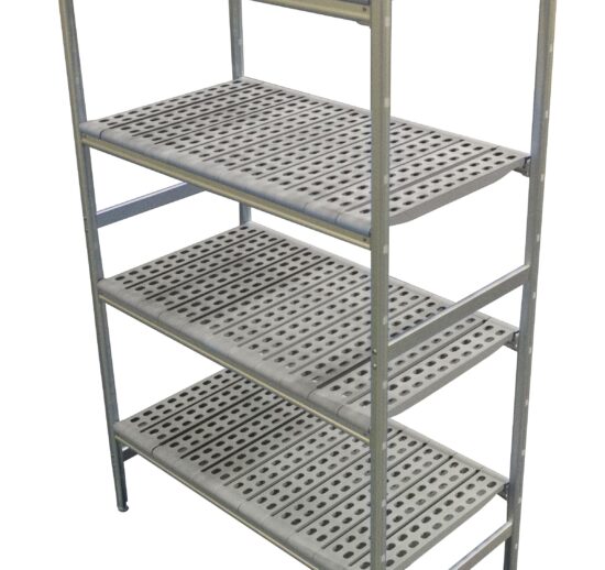 RAYONNAGE LINEAIRE ALU 3592X577 H.1700 5 NIV. POLY