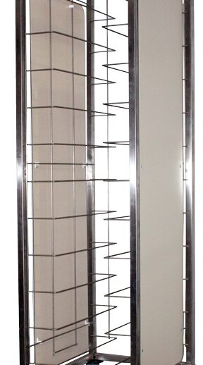 CHARIOT DE DEBARRASSAGE INOX 2X12 NIVEAUX, AVEC ROUES CHAPE POLYAMIDE, AVEC JOUES LATERALES