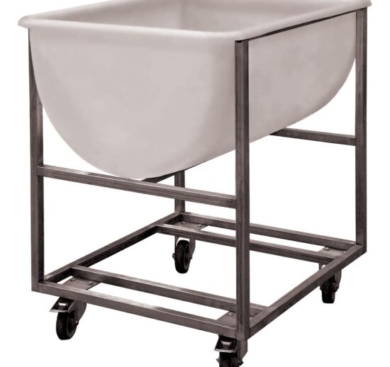 CHARIOT INOX POUR PATIERE 220 L CHAPE ZINGUEE 4 ROUES D.100 MM