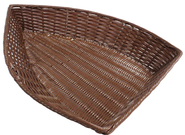 BATEAU POLYPROPYLENE IMITATION OSIER CHOCOLAT DIM. 580X400X100MM