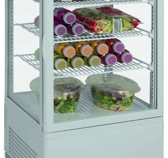 VITRINE REFRIGEREE BLANCHE 68 LITRES 0/+12°C 3 GRILLES, AVEC ECLAIRAGE
