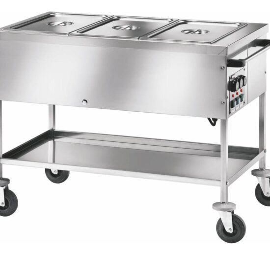 CHARIOT BAIN-MARIE 3 CUVES GN1/1-150 TEMPERATURE DIFFERENCIEE