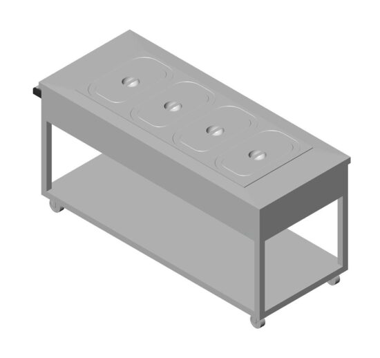 CHARIOT BAIN-MARIE 4 CUVES GN1/1-200 TEMPERATURE DIFFERENCIEE
