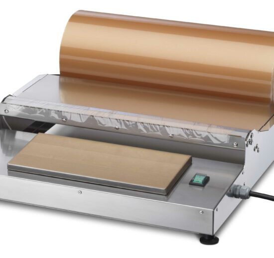 DEROULEUR DE FILM LAIZE 500 MM, AVEC PLAQUE CHAUFFANTE TEFLONNEE 334X147 MM