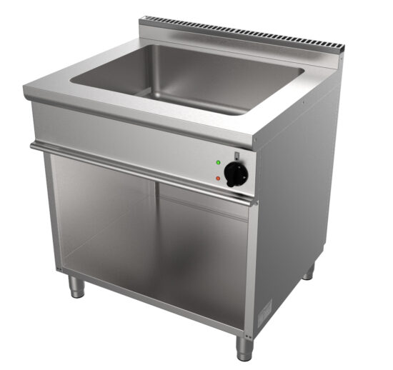 BAIN-MARIE ELECTRIQUE INOX 304 TRIPHASE SUR MEUBLE PLACARD OUVERT, GN2/1-200