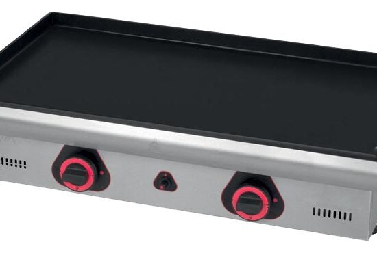 PLANCHA À SNACKER GAZ PLAQUE EN ACIER ALIMENTAIRE LISSE ÉP. 6 MM REVÊTEMENT PLAQUE BLEUIE