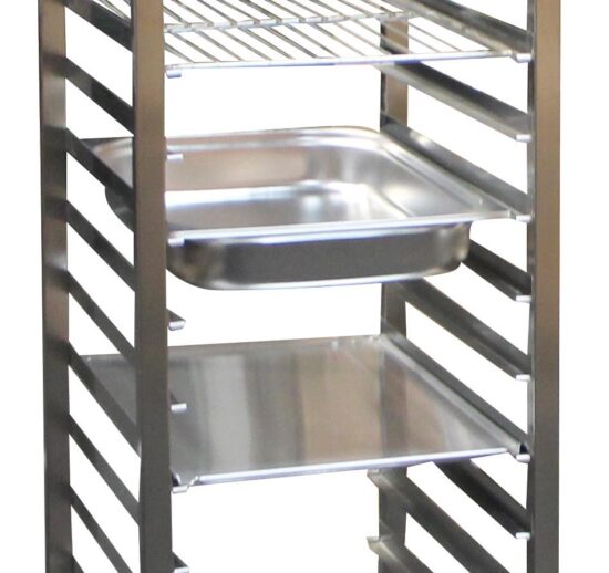 ECHELLE DEMONTABLE INOX 600X400, 15 NIVEAUX AVEC BUTEES, ENTREE 400 MM, CHAPE POLY DONT 2AF