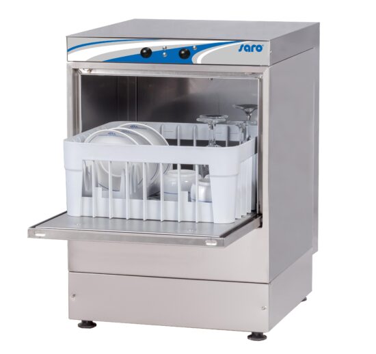 LAVE-VERRES COMMANDES ELECTROMECANIQUES PANIER 350X350, AVEC POMPE A DETERGENT