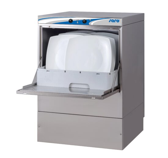 LAVE-VAISSELLE COMMANDES ELECTROMECANIQUES PANIER 500X500, AVEC POMPE DE VIDANGE ET DETERGENT