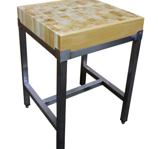 BILLOT BOIS 600X600X150 MM SUR PIETEMENT INOX