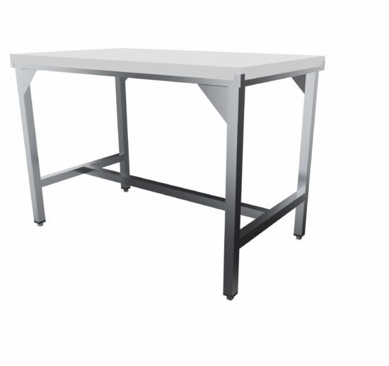 TABLE D'AFFALAGE CENTRALE DESSUS INOX 304 DESSUS POLY NATUREL EP.40 MM