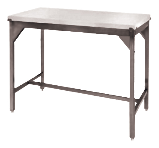 TABLE D'AFFALAGE CENTRALE DESSUS INOX 304 DESSUS POLY NATUREL EP.40 MM