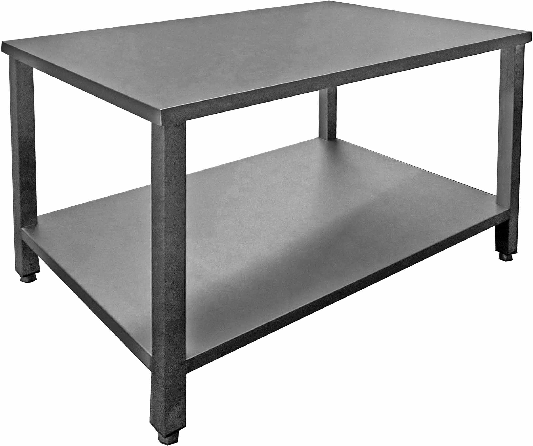 TABLE INOX 304 SOUDEE CENTRALE AVEC ETAGERE