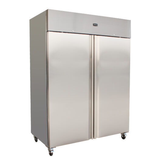 ARMOIRE REFRIGEREE INOX A ECONOMIE D'ENERGIE 1300L -2°C/+8°C, CLASSE 5, 2 PORTES PLEINES