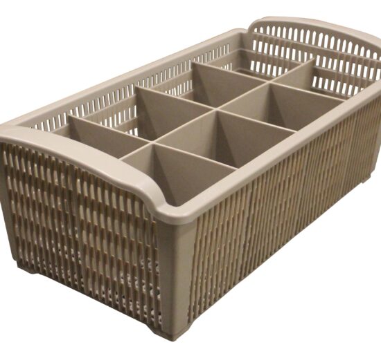 GODET A COUVERTS RECTANGULAIRE 8 COMPARTIMENTS POLYPROPYLENE BEIGE