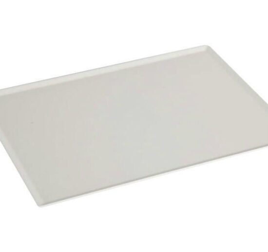 PLAT DE PRESENTATION PATISSERIE BLANC SMOKE PLEXI
