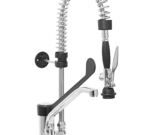 DOUCHETTE MITIGEUR MONOTROU POUR PLONGE, AVEC CDC ORIENTABLE, LEVIER CLINIQUE, DOUCHETTE