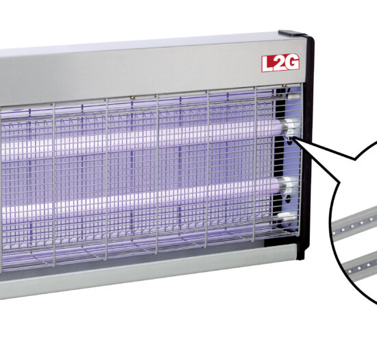 EXTERMINATEUR D'INSECTES AVEC 2 TUBES LED 2X7 W COUVERTURE: 100 M², CARTER ALUMINIUM