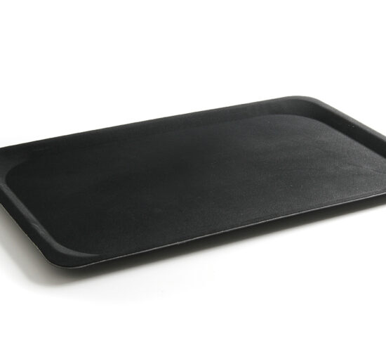 PLATEAU DE BUFFET ANTIDERAPANT EN FIBRE DE VERRE FORMAT GN1/1 NOIR, LAVABLE AU LAVE-VAISSELLE