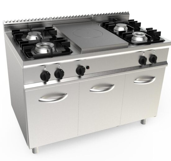 PLAQUE COUP DE FEU 4.5KW + FEUX GAZ: 2X4.5+2X7.5KW SUR PIETEMENT NEUTRE FERME