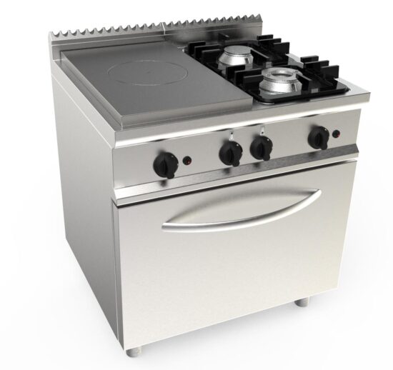 PLAQUE COUP DE FEU 4.5KW + 2 FEUX GAZ (4.5+7.5KW) SUR FOUR GAZ GN2/1 7.9 KW