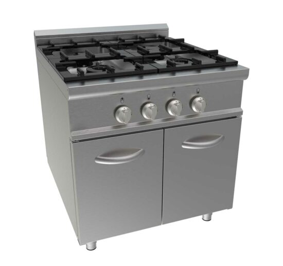 FOURNEAU GAZ 4 BRULEURS SUR MEUBLE PLACARD FERME 3.5KW+ 5.5KW + 2 X 7.4KW