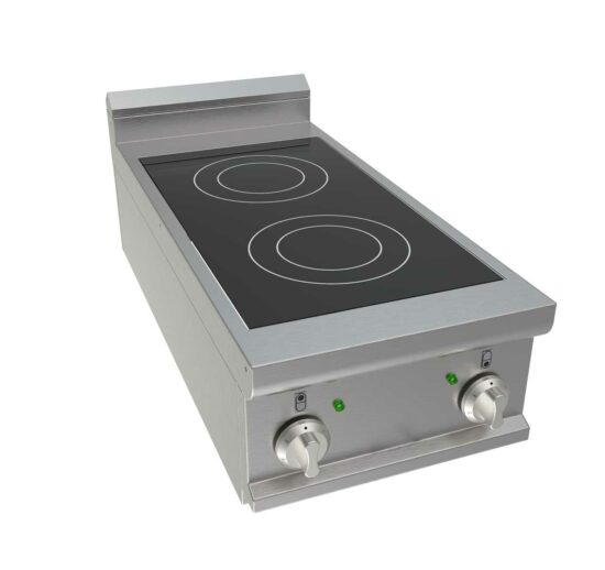 FOURNEAU ELECTRIQUE VITROCERAMIQUE A POSER 2 PLAQUES 2X3 KW