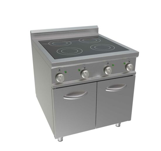 FOURNEAU ELECTRIQUE VITROCERAMIQUE SUR PLACARD FERME 4 PLAQUES 4X3 KW