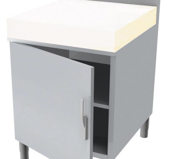 MEUBLE BILLOT POLY EP.100MM,1P. BATTANTE DESSUS AVEC BILLOT POLY 598X648X100 MM