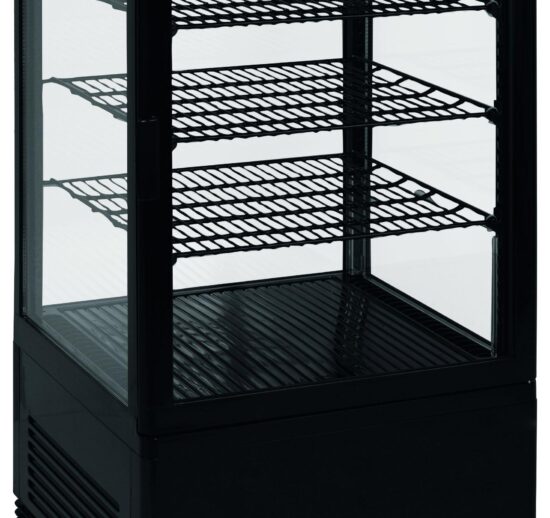 VITRINE REFRIGEREE NOIRE 68 LITRES 0°C/+12°C 3 GRILLES, AVEC ECLAIRAGE