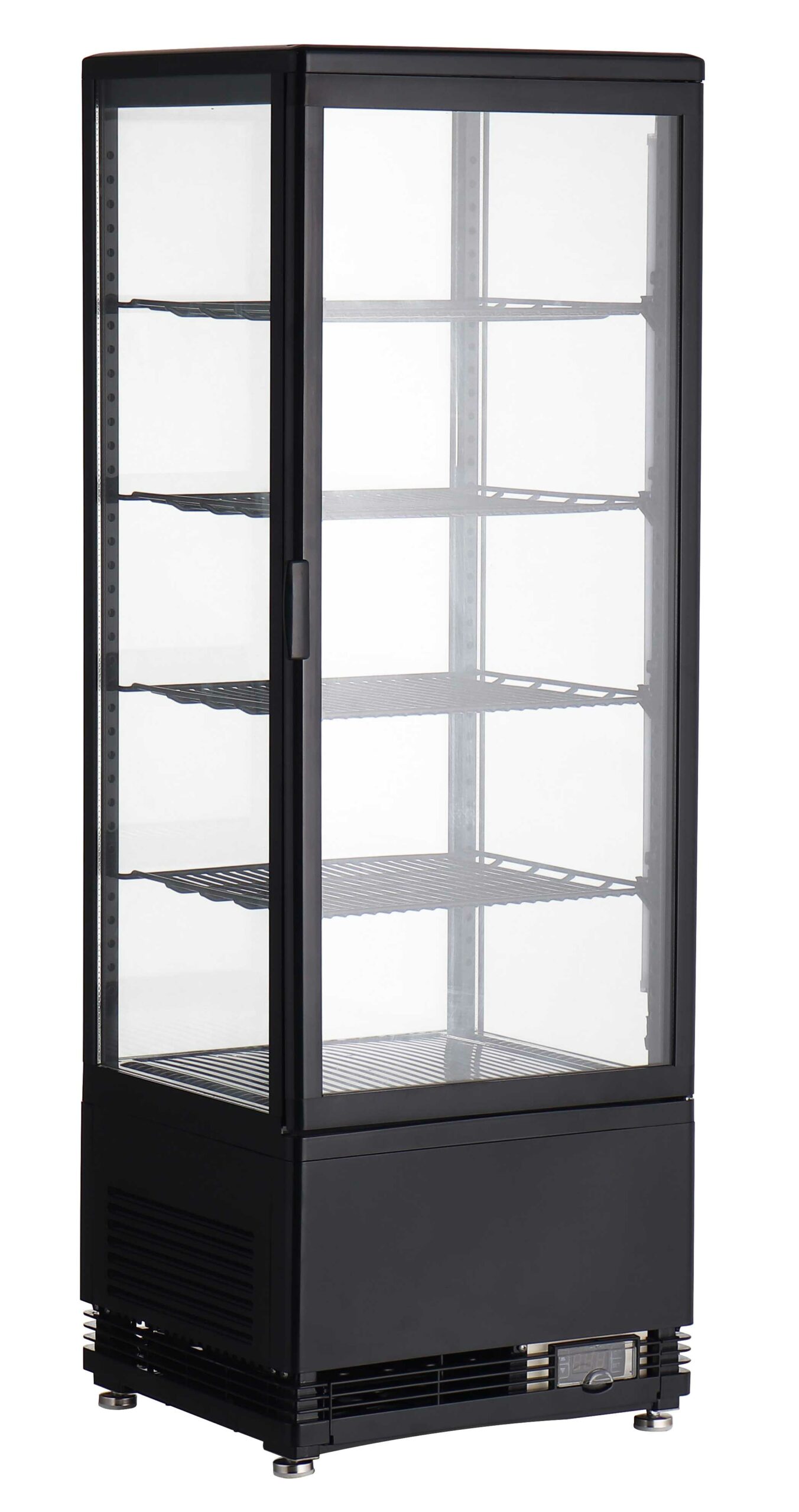 VITRINE REFRIGEREE NOIRE 98 L, 0°C/+12°C VENTILEE 4 GRILLES, AVEC ECLAIRAGE LED SUPERIEUR