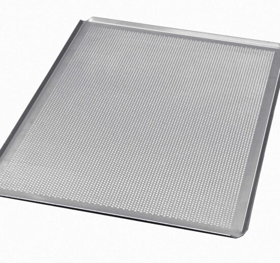 PLAQUE ALUMINIUM PERFOREE SILICONEE 325X530 MM 4 BORDS PINCES A 45°, EP-15/10E