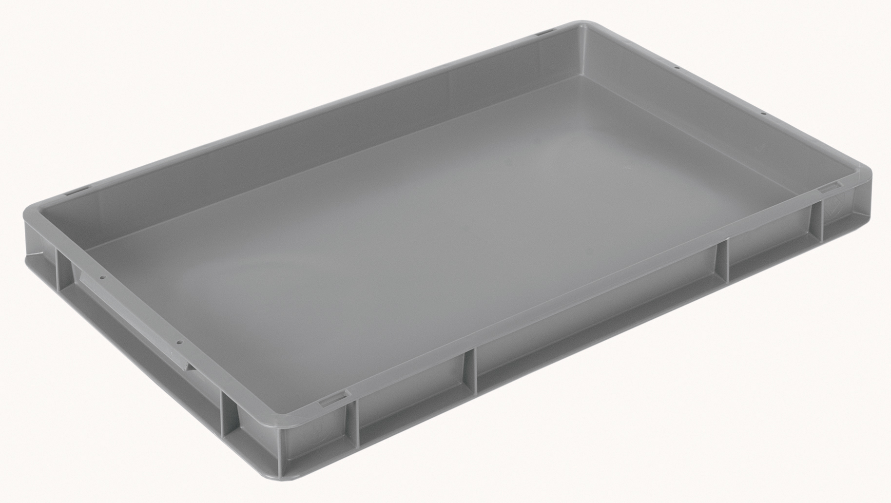 BAC EURONORM 600X400 H50 MM GERBABLE ET EMPILABLE FOND ET PAROIS PLEINS, COULEUR GRISE