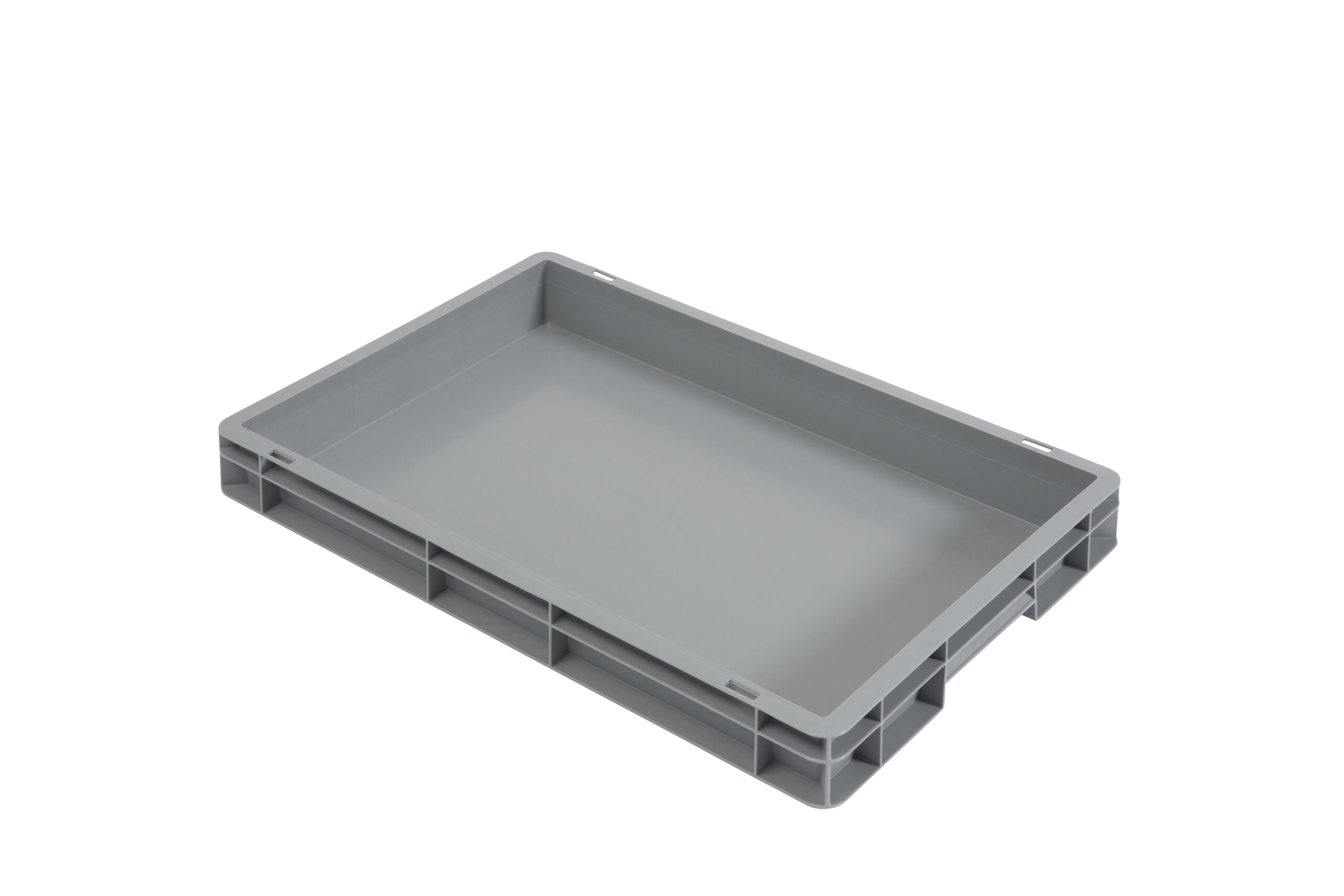 BAC EURONORM 600X400 H73 MM GERBABLE ET EMPILABLE FOND ET PAROIS PLEINS, COULEUR GRISE