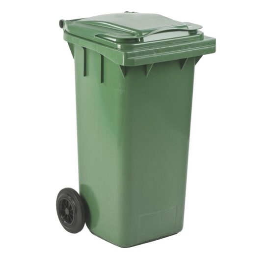 CONTAINER A DECHETS POLYETHYLENE, 2 ROUES COULEUR VERTE