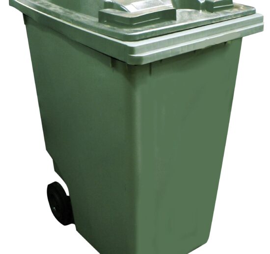 CONTAINER A DECHETS PEHD, 2 ROUES COULEUR VERTE