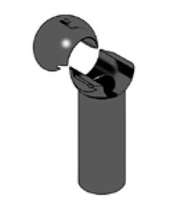 PIED POUR PROTECTION DE MEUBLES EN POLYPROPYLENE POUR TUBE INOX D48.3*1.5, FIXATION INCLUSE