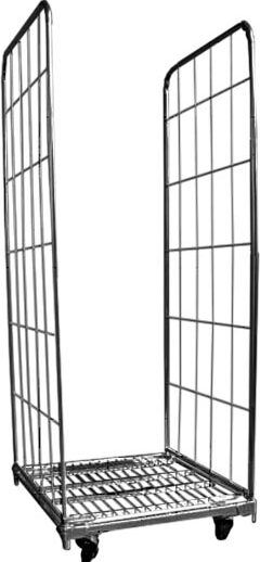 ROLLCONTAINER AVEC SOCLE METALLIQUE 2 RIDELLES LATERALES