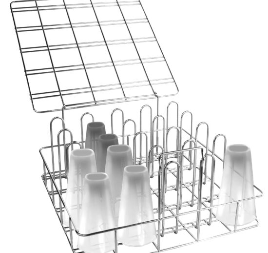 PANIER LAVE VAISSELLE + COUVERCLE POUR LAVAGE GOBELETS INOX