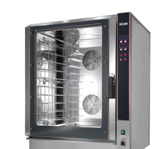 FOUR ELECTRIQUE MIXTE  10 NIV. GN1/1 OU 600X400 MM VENTILATION LATERALE, INJECTION D'EAU,PROGRAMMABLE