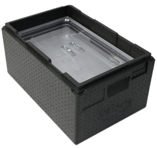 BOITE ISOTHERME EN POLYPROPYLENE EXPANSE, AVEC COUVERCLE, FORMAT GN1/1 H-317