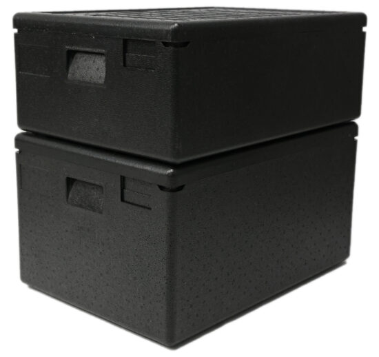 BOITE ISOTHERME EN POLYPROPYLENE EXPANSE, AVEC COUVERCLE, FORMAT 600X400 H-269