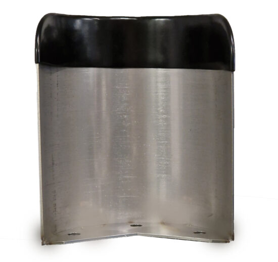 PROTECTION D'ANGLE INOX DEMI-LUNE H 240 TOLE 30/10 EME + PLATINE INTERIEURE 50/10 EME SANS TIREFONDS
